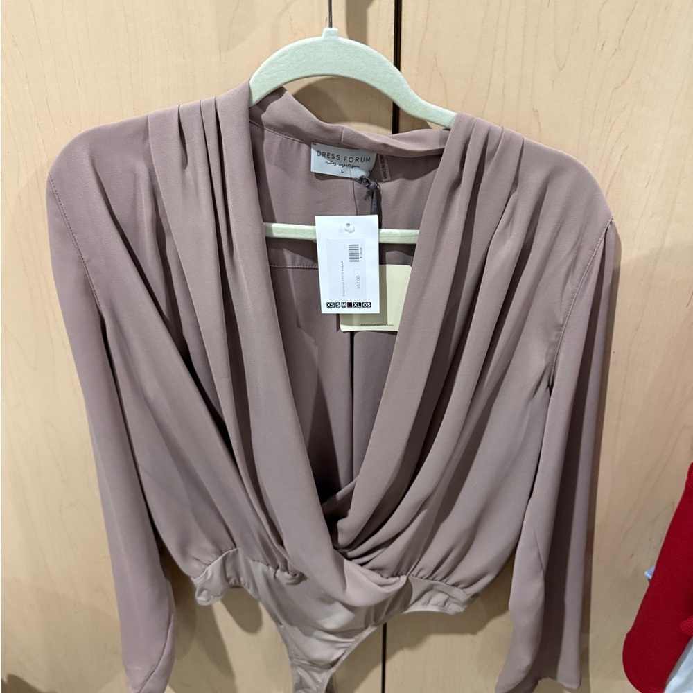 Dress Forum Women's Mauve Drape Bodysuit